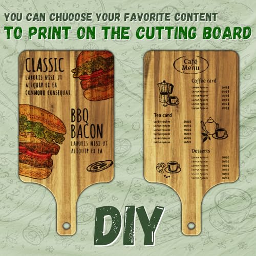 Set de 5 tablas de cortar de madera Acacia con mango miniatura 3