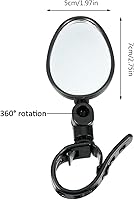 Vista 3 de Espejo universal de bicicleta Espejo retrovisor para manillar Espejo retrovisor rotación de 360 ° Espejo de barra de mango ajustable para bicicleta