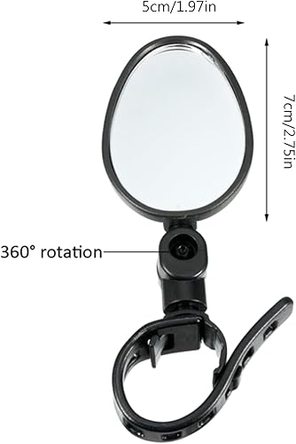 Miniatura 3 de Espejo universal de bicicleta Espejo retrovisor para manillar Espejo retrovisor rotación de 360 ° Espejo de barra de mango ajustable para bicicleta