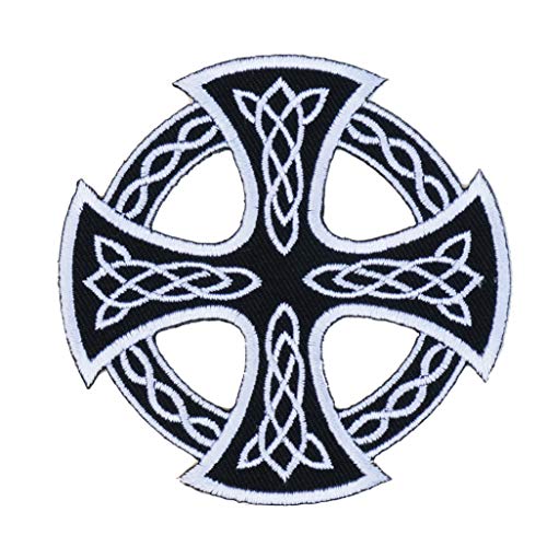 Patch brodé Croix celtique fer, symbole irlandais
