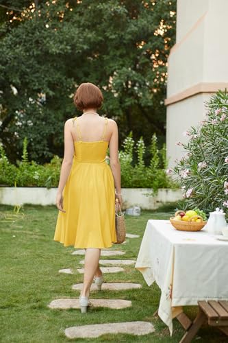 Image of Belle Poque Women's Spaghetti Strap Midi Vintage Tea Party Dress | Belle Poque Women's Spaghetti Strap Midi Vintage Tea Party Dress,A-line,Cocktail Dress,Graduation Homecoming Dress