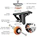5 Inch Caster Wheels with Safety Brake 2400Lbs, Heavy Duty Casters Set of 4, Industrial Swivel Casters with Double Ball Bearings, Polyurethane No Noise Wheels for Cart,Furniture(Hardware Include)
