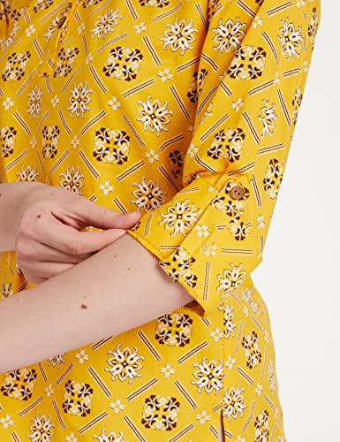 Image of Amazon Brand - Myx Women's Screen Print Straight Cotton Short Kurti (Available in Plus Sizes)