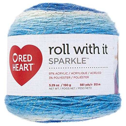 Red Heart Rollo DE Hilo W/IT SPRKL Krystal, Multicolor, talla única, 150