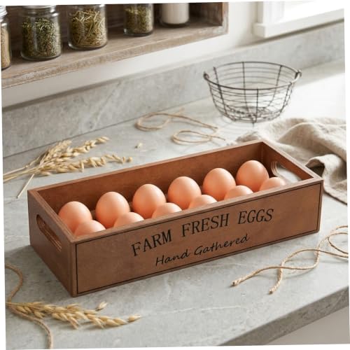 Soportes de madera para huevos de encimera con almacenamiento apilable y ranurado 6