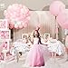 Princess Party Decorations - 162pcs Castle Decorations Including Pink Plates, Napkins, Forks, and Tablecloth for Princess Baby Shower Decorations Princess Birthday Supplies Plates Fork Set, Serve 40