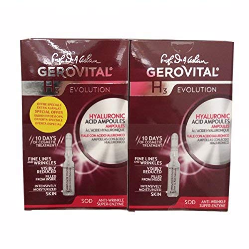 pack ampollas con ácido hialurónico 2 cajas a precio de 1, 20 ampollas