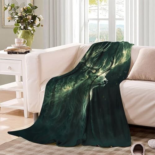 Couverture lit microfibre chaude plaid canapé confortable cerf 150x200 - 4