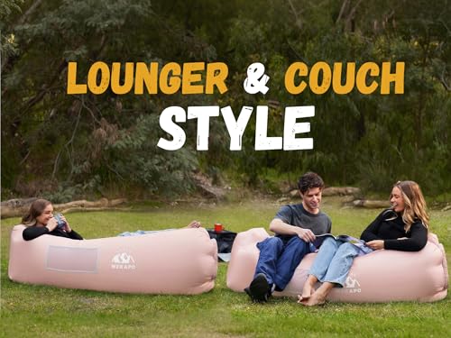 Image of WEKAPO Inflatable Couch Air Lounger Chair - Camping & Beach Accessories, Portable Blow up Sofa for Hiking, Lawn, Indoor /Outdoor Movies & Music Festivals. Lightweight and Easy to Set Up Air Hammock