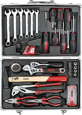 Werkzeugkoffer Werkzeug Koffer bestückt 51 Teile - Aluminium 39 x 29 x 11 cm – Bild 6