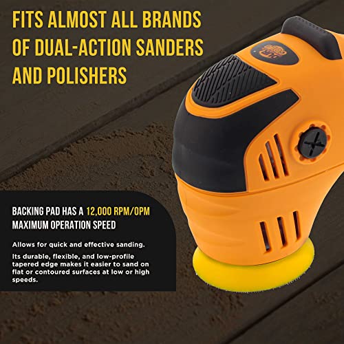 Dura-Gold Pro Series 3" Hook & Loop Da Backing Plate Pad, 2 Pack - Flexible Dual-Action Random Orbital Sander Polisher Pad, 5/16" Threads For Auto Woodworking Sandpaper Sanding Car Polishing Detailing #TOP3