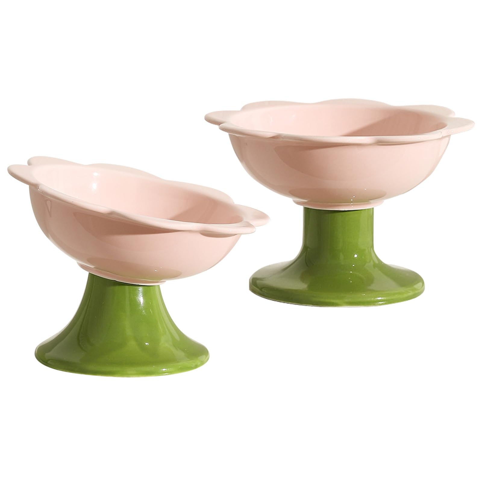 Bol pour chats et petits chiens Liemuao : le set repas rose pour l'eau et les croquettes