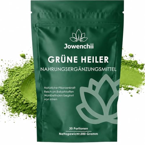Grüne Entgiftungspulver 200g Superfood Helfer Pulver Greens Pulver Helfer Pflanzenpulver mit Matcha Gerstengras Heidelbeeren Rich in Macronutrients Micronutrients & Fiber