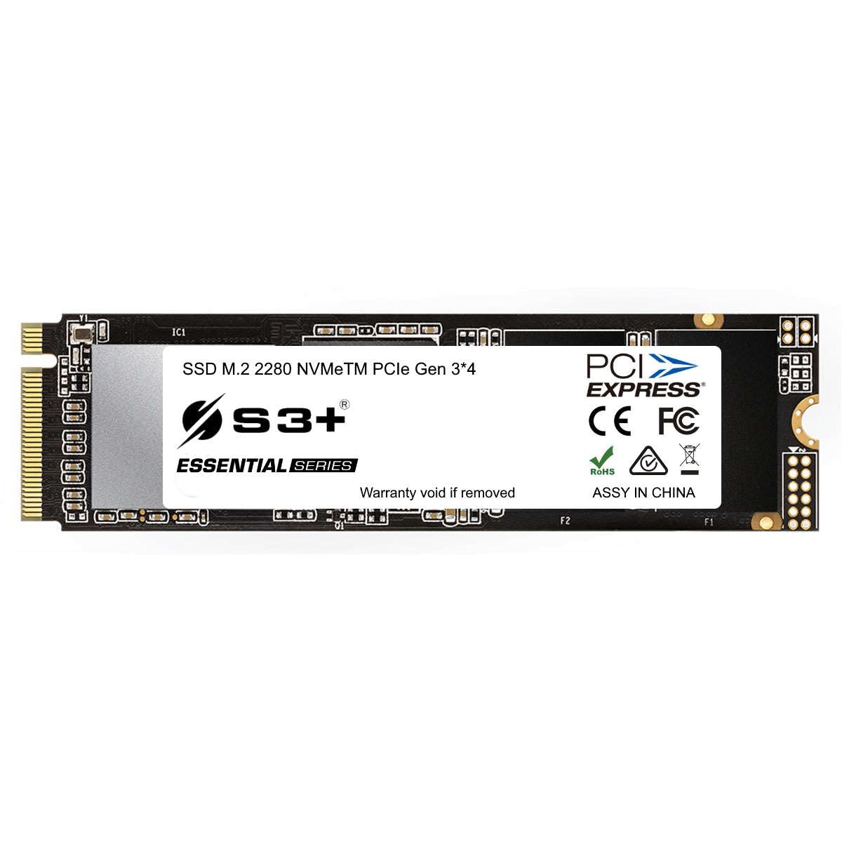 S3+ SSD NVMe M.2 2280 480 GB PCIe Gen. 3x4 | Disco allo Stato Solido interno per PC ad Alte Prestazioni | Velocità di Lettura fino a 2000 MB/s | Interfaccia PCIe da 4GB/s | Memoria NAND Flash 3D
