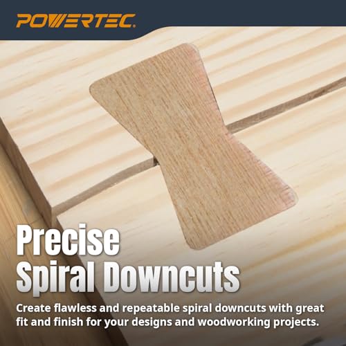 POWERTEC Solid Brass Inlay Kit with 1/8" Downcut Spiral Router Bit 1/4" Shank, Router Bushing Guide, Collar, and Centering Pin - Compatible w/ 1/4" Templates for Woodworking by POWERTEC - Image 4
