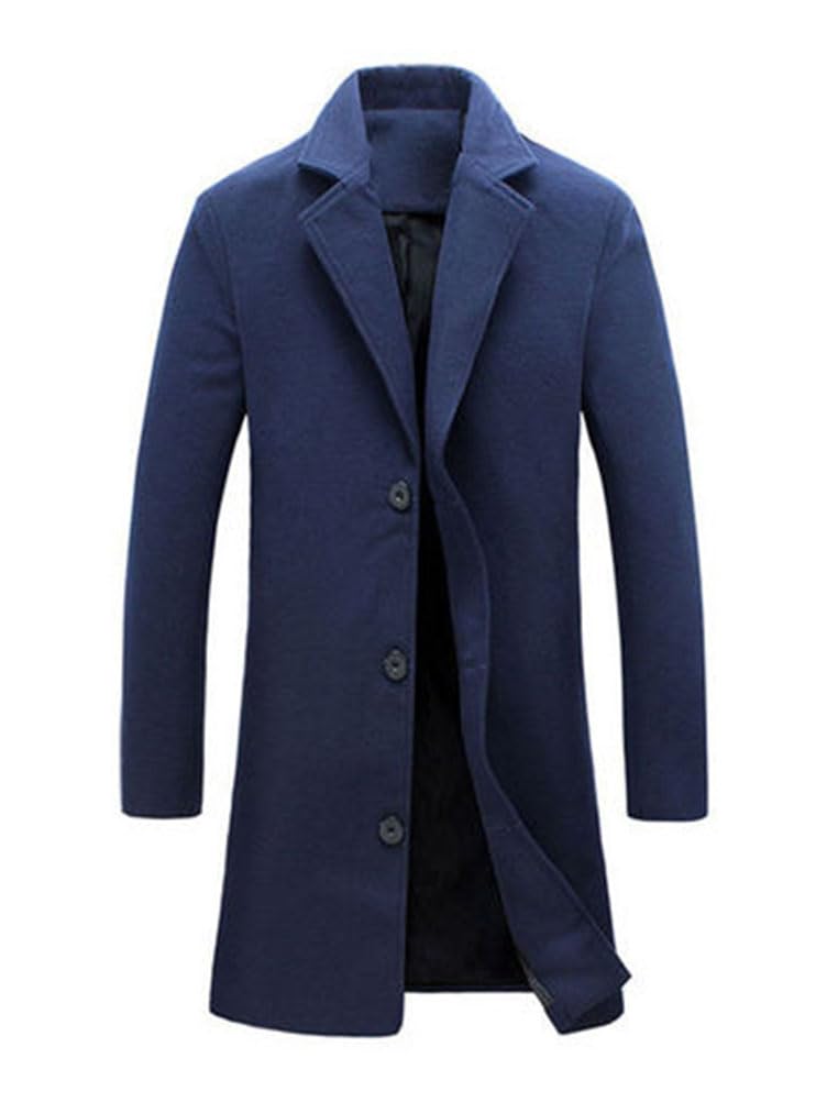 Wintermantel Herren Lang Wollmantel Übergangsmantel Trenchcoat Freizeit Mode Herbstmantel Slim Fit Mäntel Große Größen Bequeme Winterjacke Windbreaker Oversized