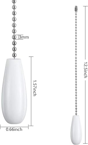 Miniatura 2 de Dotlite Extensor de cadena para ventilador de techo 2 cadenas de extensión decorativas de madera 12 pulgadas de iluminación y ventilador con cuentas