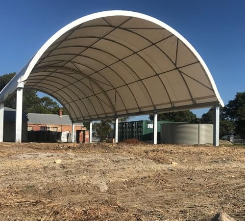 Image of Mytee Products Container Shelter 20' (W) x 40' (L) x 6'7 inch (H), 21OZ PVC Cover Canopy Roof Building Conex Overseas Box Shipping Container Kit, Canvas Shelter