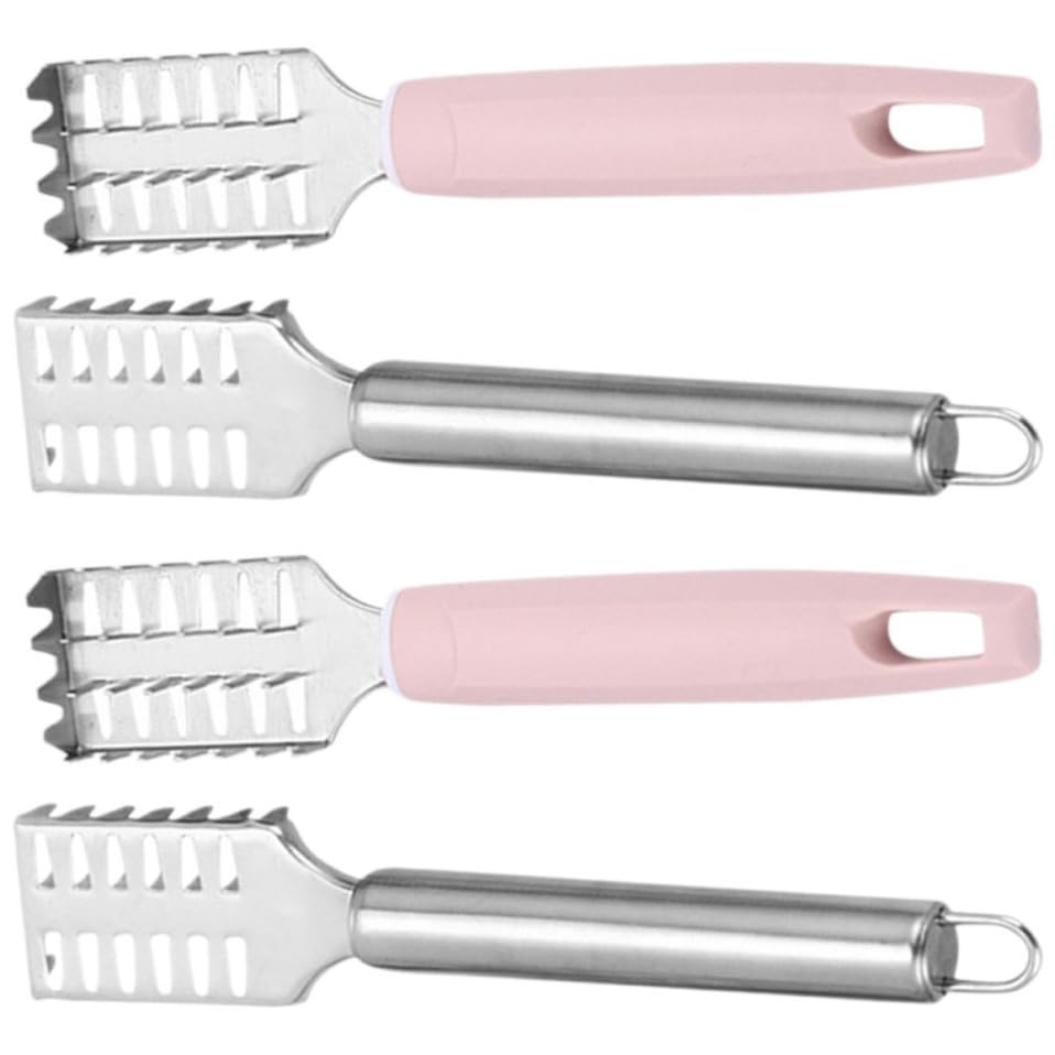 Juego de 4 rascadores de pescado de acero inoxidable con mango de PP para tu cocina