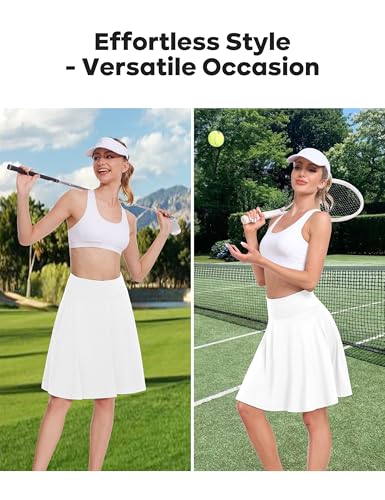 Desol Saias femininas de golfe de tênis de 50,8 cm com shorts e bolsos cintura alta atléticas casuai