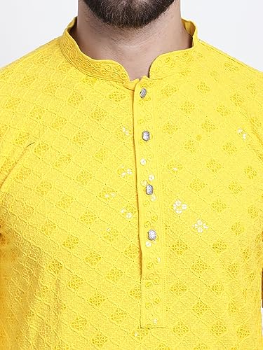 Image of SOJANYA (Since 1958 Men's Pure Cotton Sequence Kurta & Pyjama Set