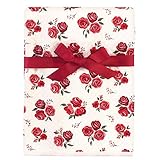 Hudson Baby Unisex Baby Quilted Multi-Purpose Swaddle, Receiving, Stroller Blanket, Red Rose 1-Pack, One Size