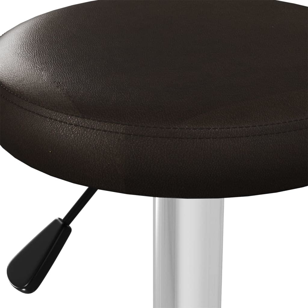 Taboret barowy 2 sztuki, brązowy, sztuczna skóra, z regulacją wysokości, obrotowy z podnóżkiem, do kuchni, lady, lady, gastronomii, salonu