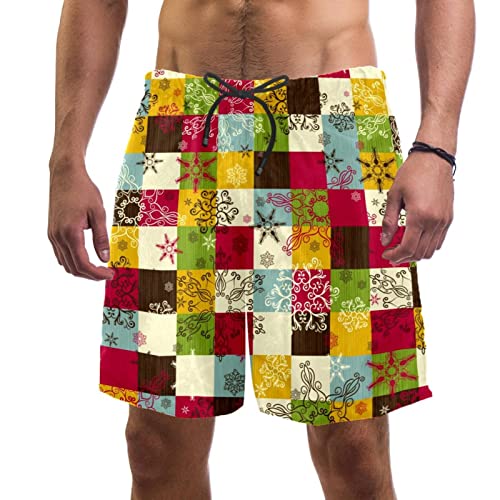 Motif à carreaux floral maillots de bain pour hommes HadHfun au design exclusif