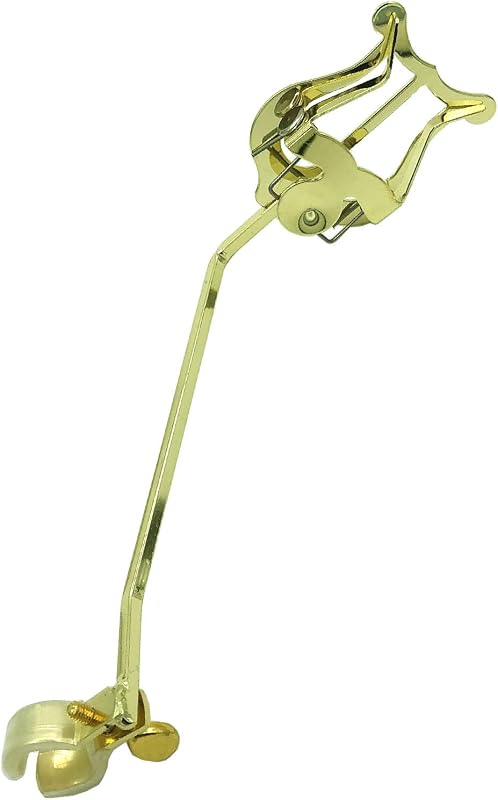 French Horn Marching Clamp-on Lyre Metal Plating Sheet Music Clip Holder for Marching Band Beginner Practicing Gold