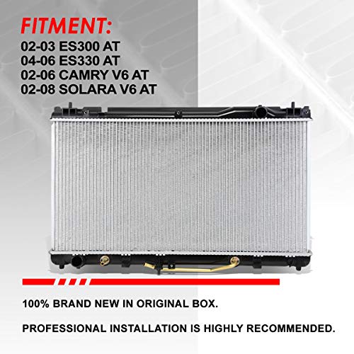 Image of Auto Dynasty 2435 Radiator for 2002-2008 ES300 ES330 Camry Solara V6 AT /MT