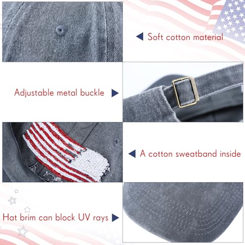 Image of Geyoga 4 Pack USA Flag Baseball Cap Washed