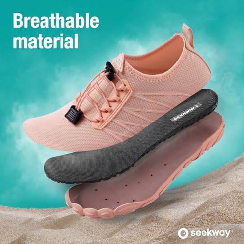 Image of SEEKWAY Mens Womens Water Shoes Quick-Dry Aqua Sock Barefoot Athletic Sports Shoes for Outdoor Beach Swim surf Walking Diving Boating Hiking Pool