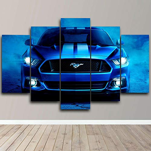 Tableau Shelby Mustang 5 pièces en toile imprimée pour décoration murale