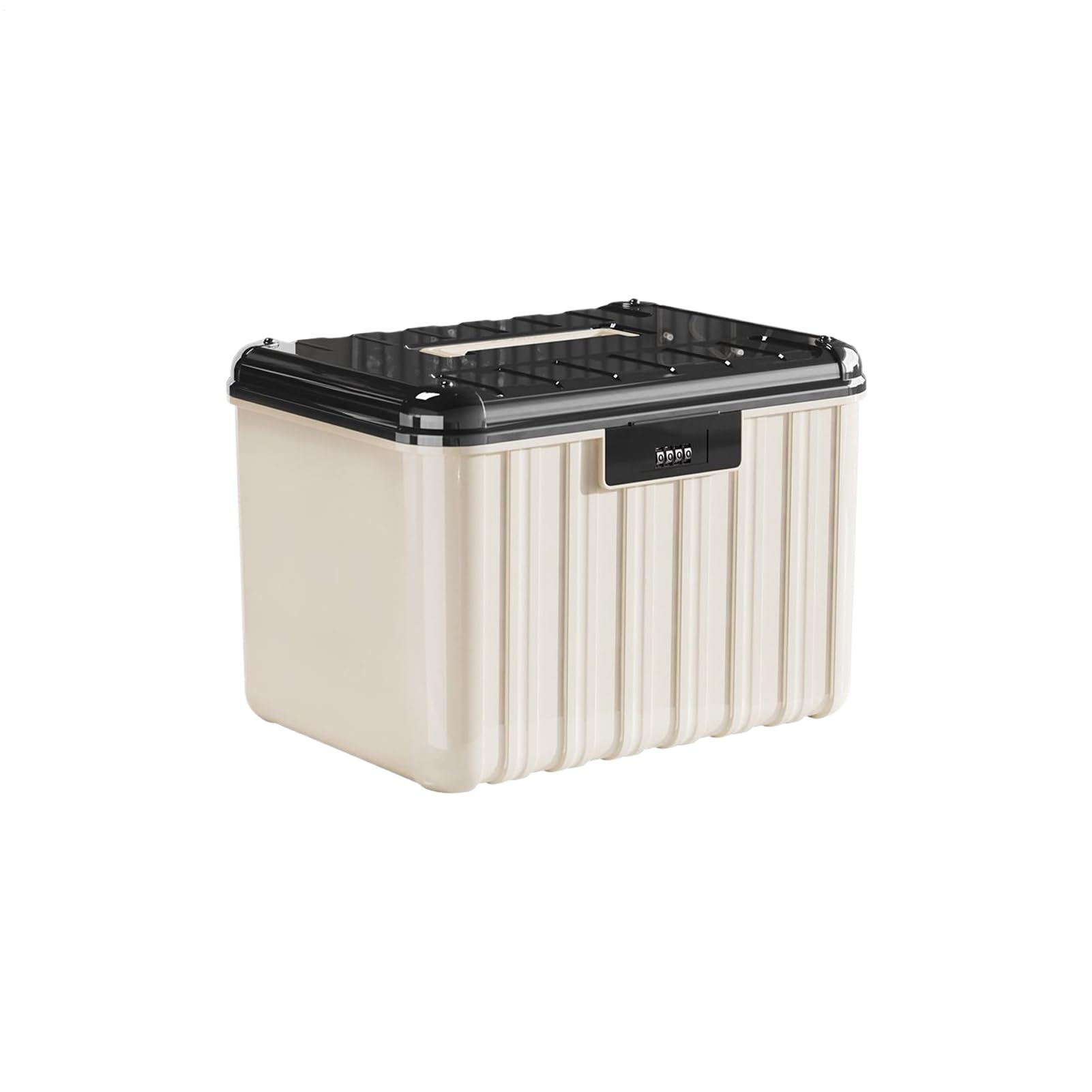 Lockable Storage Box with Combination Code, Safe Storage Bin Organizer with 4-Digit Combination Lock, Dustproof Safety Locked Box