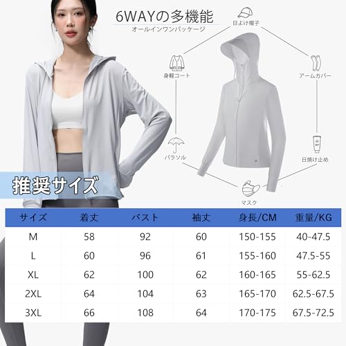 Ferenbros ラッシュガード レディース UVカット＆UPF50+ 薄手 長袖 パーカー の商品画像 6