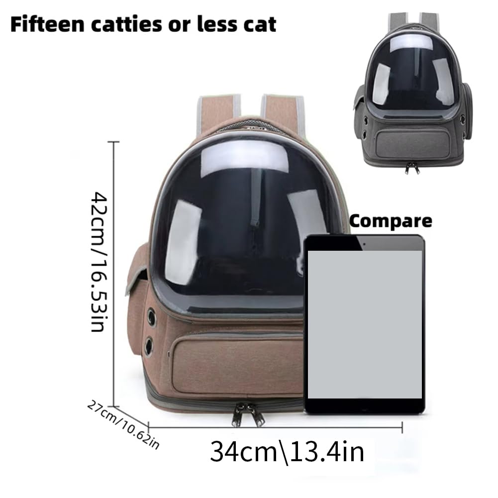 Mochila Transpirable para Gatos, Gran Espacio, Transparente, Ideal para Senderismo, Camping y Viajes Al Aire Libre B