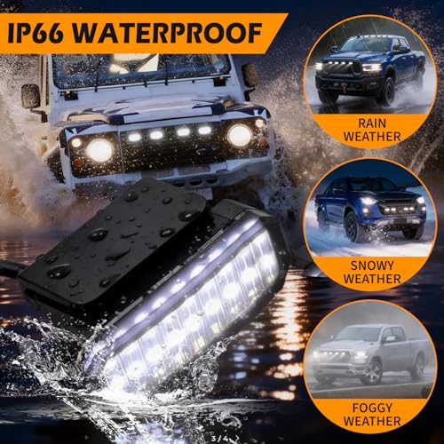 DREAMOTOR 4PCS luces LED para parrilla de auto universal miniatura 5