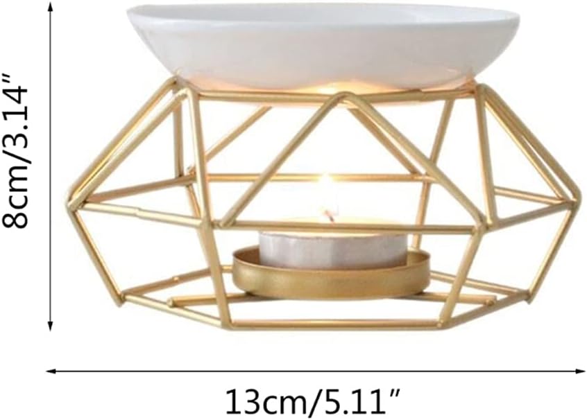 Aromatic Oil Burner Geometric Ceramic Essential Oil Candle Holder Wax Melt Burner Warmer Melter Fragrance for Home Offi
