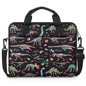 MoKo 10-12,  Zoll Kinder Tablet Tasche Hülle für Fire HD 10 13th/11th Gen, Fire HD 8/7 Kids 2022, Tablet Tragetasche mit Schultergurt für 10/10.1 Inch Android 12/13, Schwarz Dinosaurier