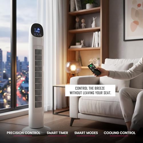Image of Casa Copenhagen, X Pro Tower Fan, Touch &, 4 Speeds & 4 Modes, 12 Timer, 25dB Quiet Operation, High Performance Bladeless Technology, 90 Oscillation Cover Room Area up to 25㎡