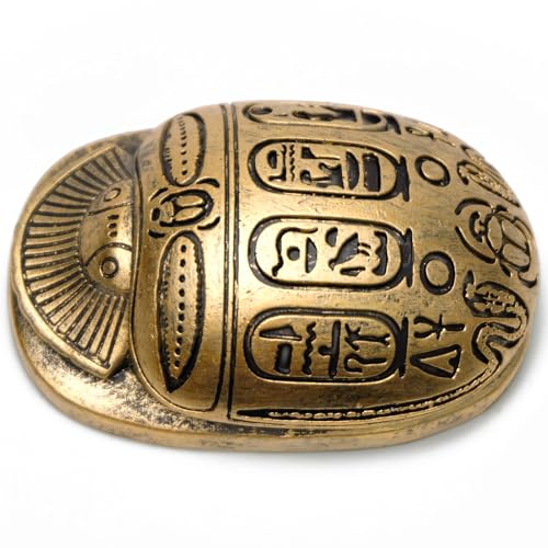 TRANSGOOD Egyptian Black Scarab Collectible Figurine Ancient Statue Hand Painted