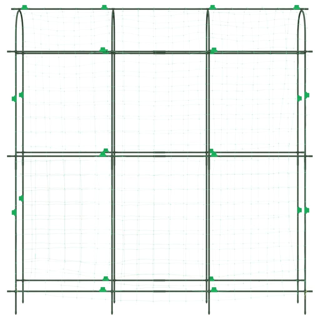 Hothingwell Siatka ogrodowa w kształcie litery U Stal powlekana PE | Regulowana szerokość, z siatką i klipsami, do winogron w groszku