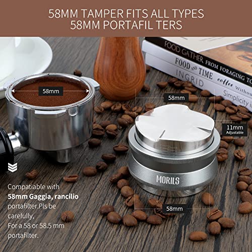 58Mm Espresso Tamper Distribution Tool, Morils Coffee Distributor Tamper Dual Head, Adjustable Depth Espresso Coffee Tamper, Fits For All 58Mm Portafilters, Espresso Accessories #TOP1