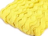 25m Zackenlitze, 5/9 mm, Zick Zack Borte Band Applikation Viskose viele Farben (Gelb)