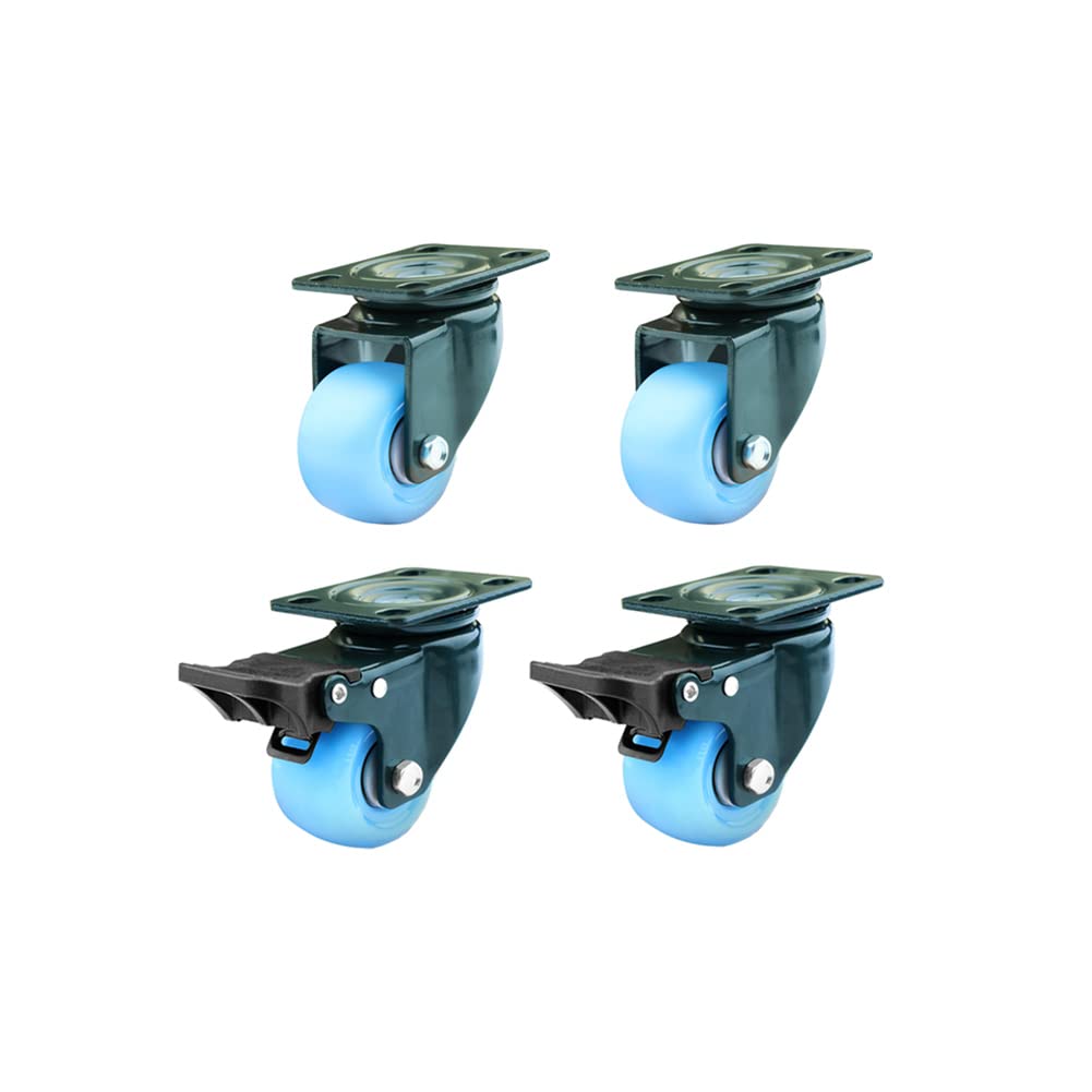 roulettes pour Charges Lourdes roulettes pour Meubles 1,5 Pouce (40mm) 2 Pouces (50mm) Double Roulement Industriel Universelle Roues Pivotantes avec Freins Capacité 300-360KG (4PCS)