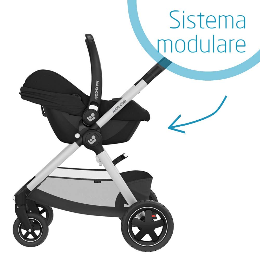 Maxi-Cosi Tinca Seggiolino Auto per Neonati I-Size, Gruppo 0+, da 45 a 75 cm, 0-12 kg, Nero (Essential Black)