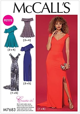 McCall Patterns Petite Dresses With Shoulder And Skirt Variations
