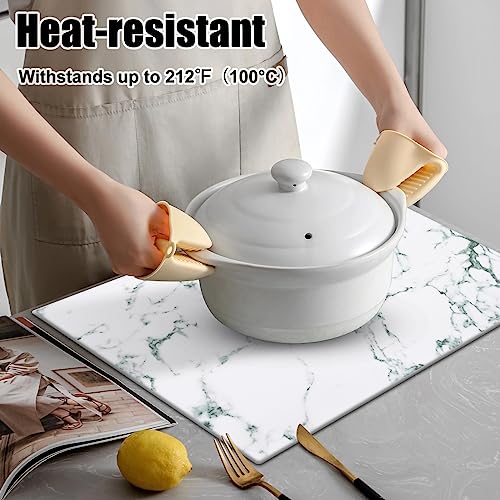 Homaxy Faux Leather Heat Resistant Placemats For Dining Table Set Of 6, Waterproof Wipeable Washable Pu Table Mats, Easy To Clean Anti-Slip Place Mats, 11.8" X 17", Marble #TOP1