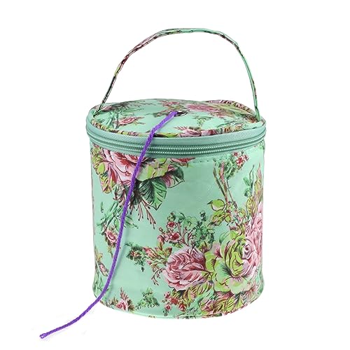Mdoker Mini Yarn Storage Bag, Round Portable Knitting Tote