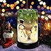Jiabang Battery Powered Holiday Flavor Glass Cylinder Lamp Glass Candle Lamp Mood Light Christmas Gift Christmas Decoration for Home Bedroom Livingroom Café Party Celebration